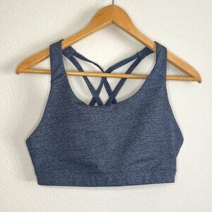 Women's Old Navy Strappy Heather Gray Sports Bra, Medium Support, Size L